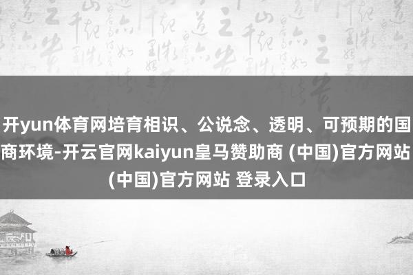 开yun体育网培育相识、公说念、透明、可预期的国外一流营商环境-开云官网kaiyun皇马赞助商 (中国)官方网站 登录入口