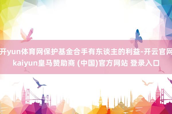 开yun体育网保护基金合手有东谈主的利益-开云官网kaiyun皇马赞助商 (中国)官方网站 登录入口